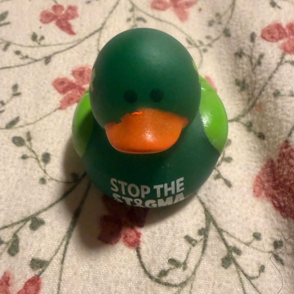 Green and Orange Rubber Duck Toy